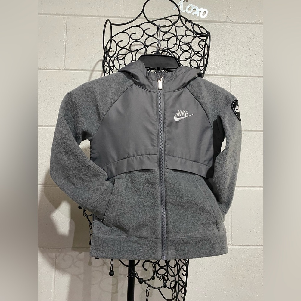 Nike Kids Gray Fleece Jacket Size 4